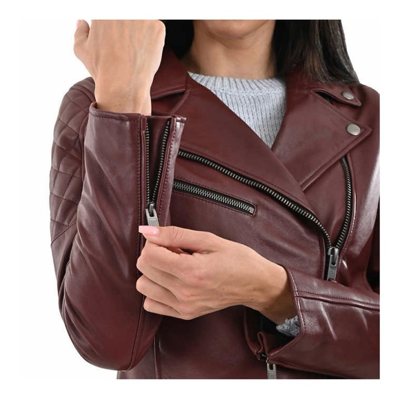 Frye women’s LEATHER BIKER JACKET - Picture 8 of 16